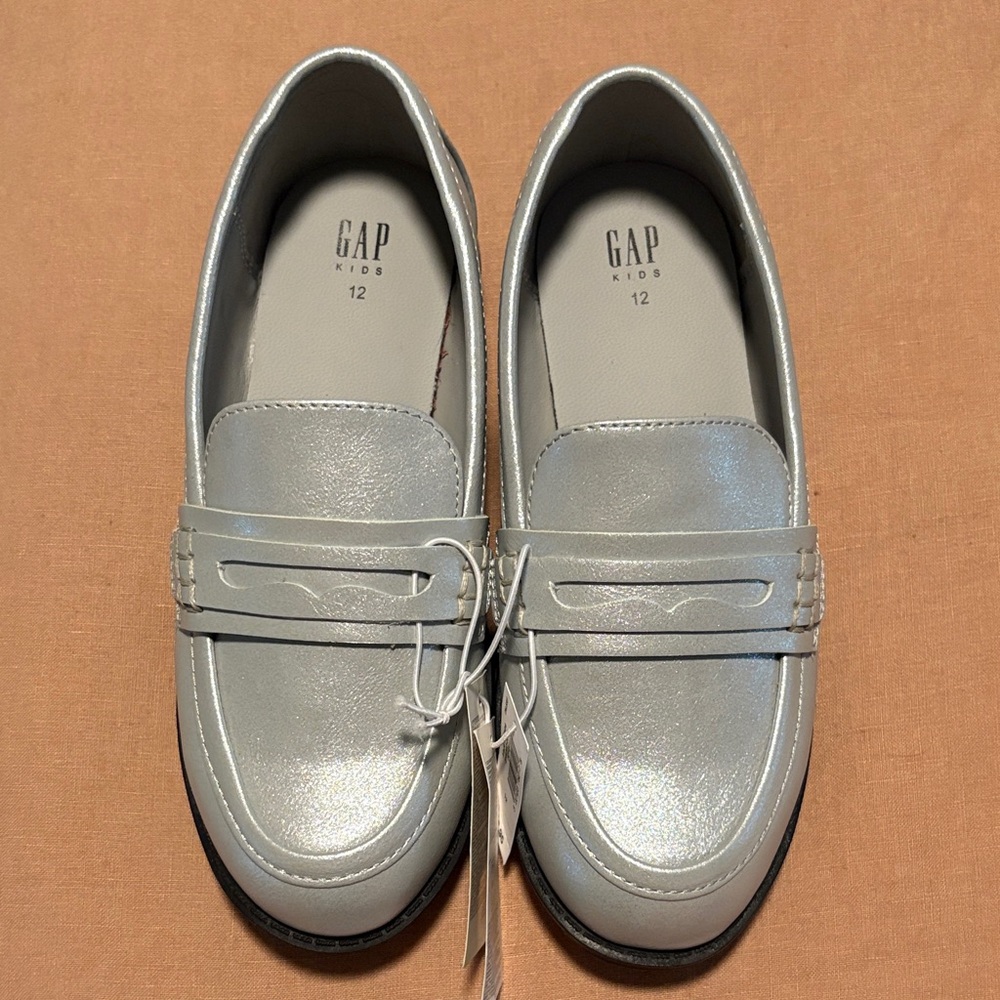 GAP Kids Metallic Silver Loafers